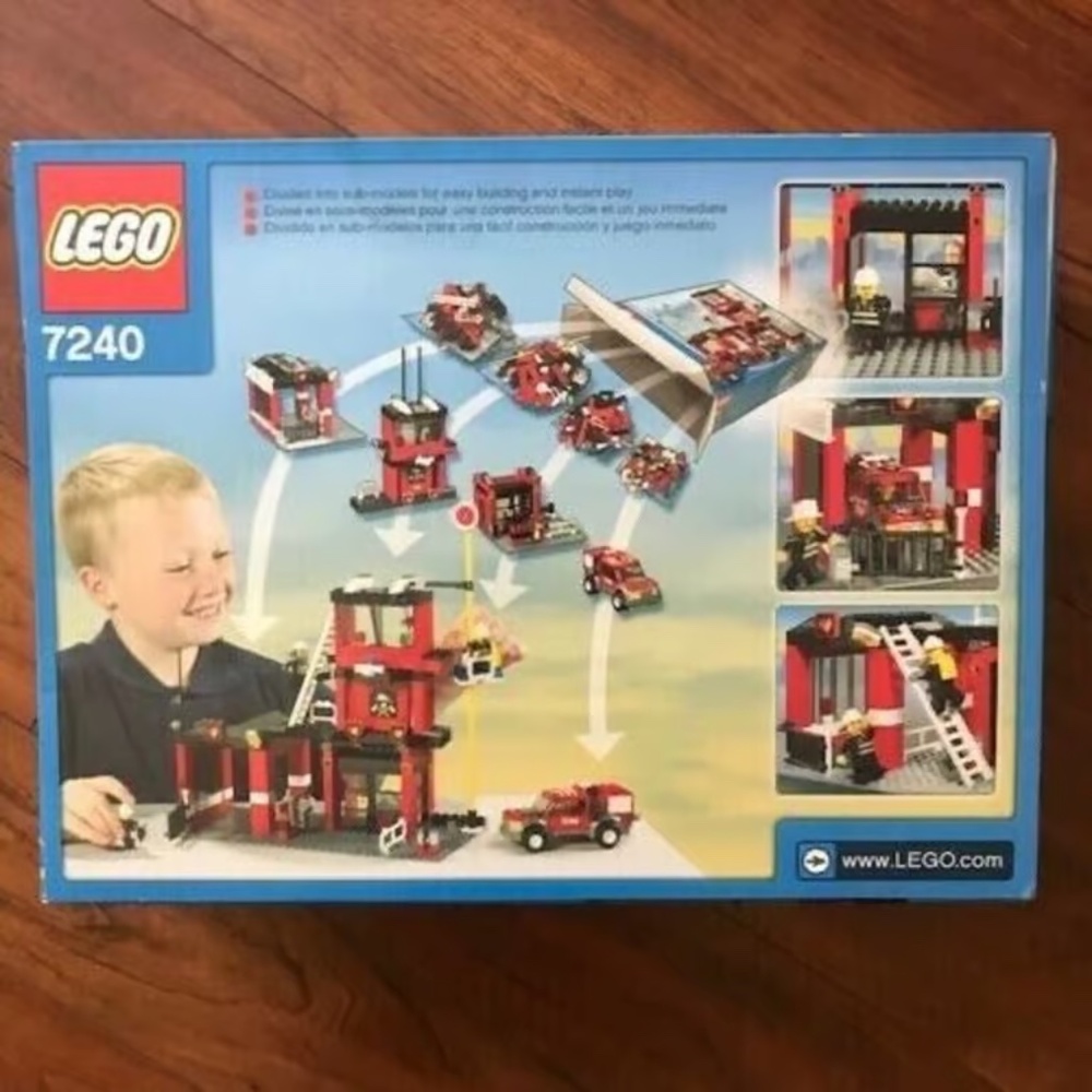 Lego 7240 Town City Fire Fire Station Set 260 Pieces NIB NEW SEALED Retired - Picture 6 of 6